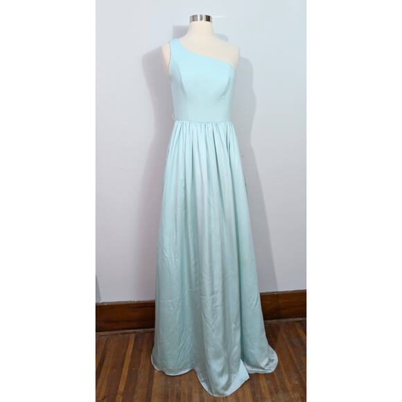 White by Vera Wang Aqua One-Shoulder Maxi Dress - Picture 2 of 9